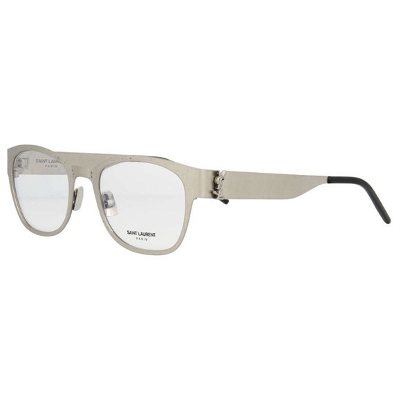 SAINT LAURENT BRUSHED SILVER METAL OPTICAL UNISEX EYEGLASSES SL M46 - Picture 1 of 3